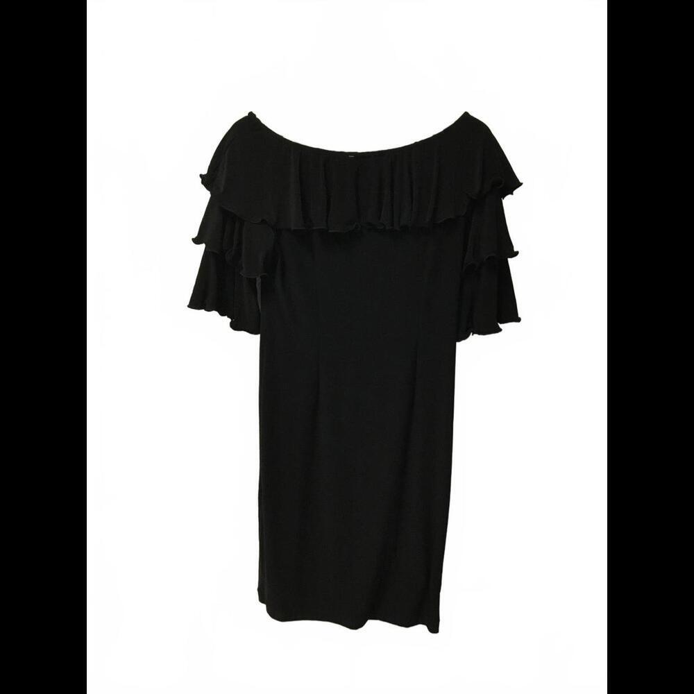Julian Taylor Off-Shoulder Ruffle Dress - Size 8